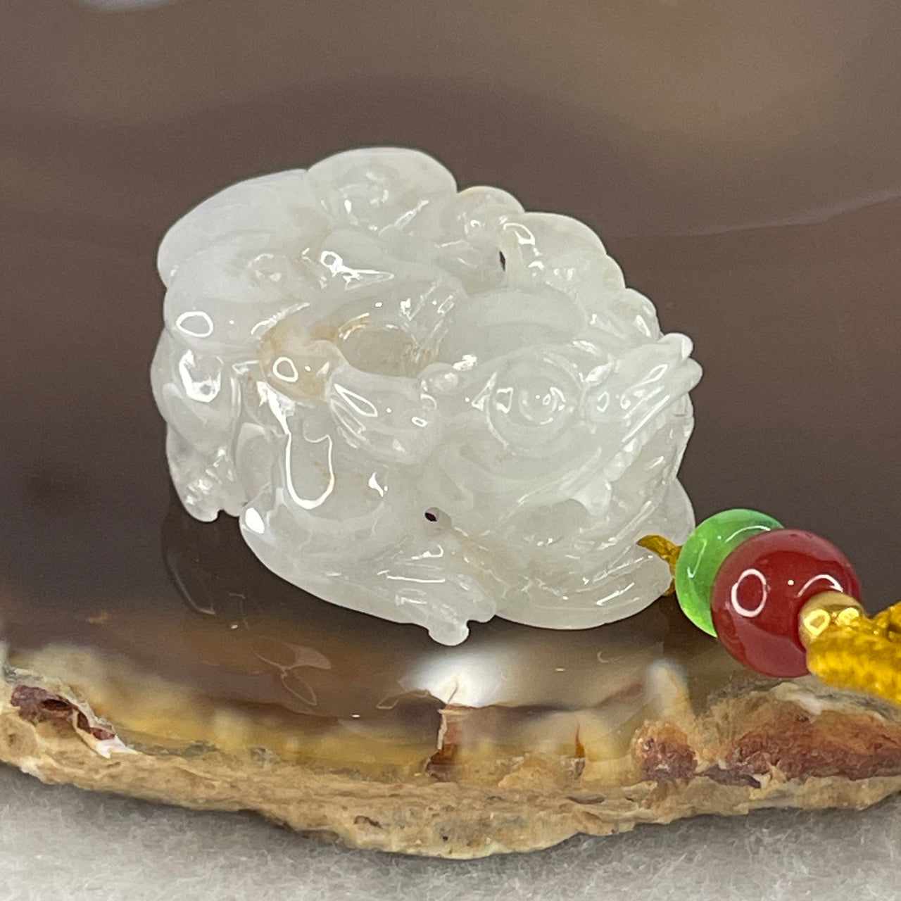 Special Edition Type A Faint Green & Lavender Jadeite Male Pixiu Pendant | 15.38g Wealth-Attracting Fortune Talisman (27.5mm)