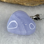 Natural Blue Lace Agate Necklace Heart Shape in S925 Sliver 5.49g 46cm 17.1 by 19.4 by 7.9mm - Huangs Jadeite and Jewelry Pte Ltd