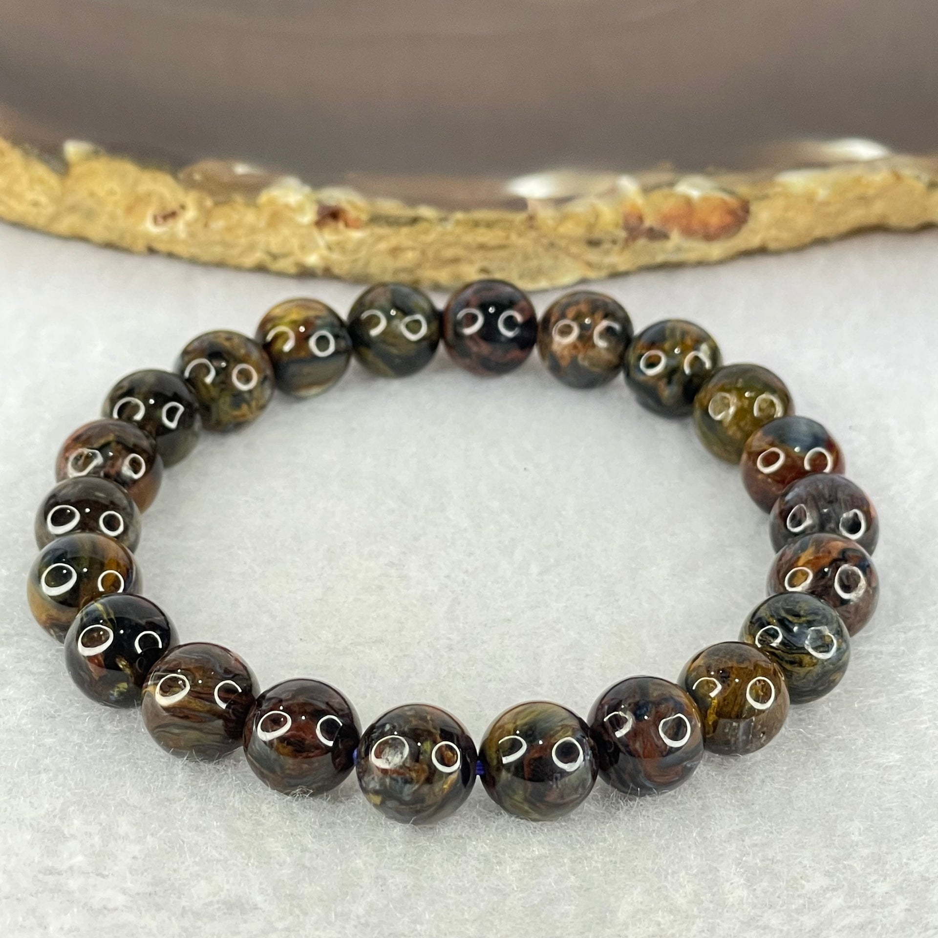 Good Grade Natural Petersite Beads Bracelet 19.87g 16cm 8.8mm 22 Beads - Huangs Jadeite and Jewelry Pte Ltd