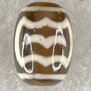 Natural Powerful Tibetan Old Oily Agate Double Garuda Dzi Bead Heavenly Master (Tian Zhu) 虎呀天诛 4.15g 17.5 by 12.6mm - Huangs Jadeite and Jewelry Pte Ltd