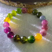 Very Good Natural Tourmaline Crystal Beads Bracelet 22.64g 14cm 9.2mm 19Beads - Huangs Jadeite and Jewelry Pte Ltd