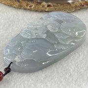 Grandmaster Type A Jelly Full Lavender Jadeite Shan Shui Scenic with Gui Ren Benefactor 85.31g 71.9 by 42.8 by 12.1mm - Huangs Jadeite and Jewelry Pte Ltd
