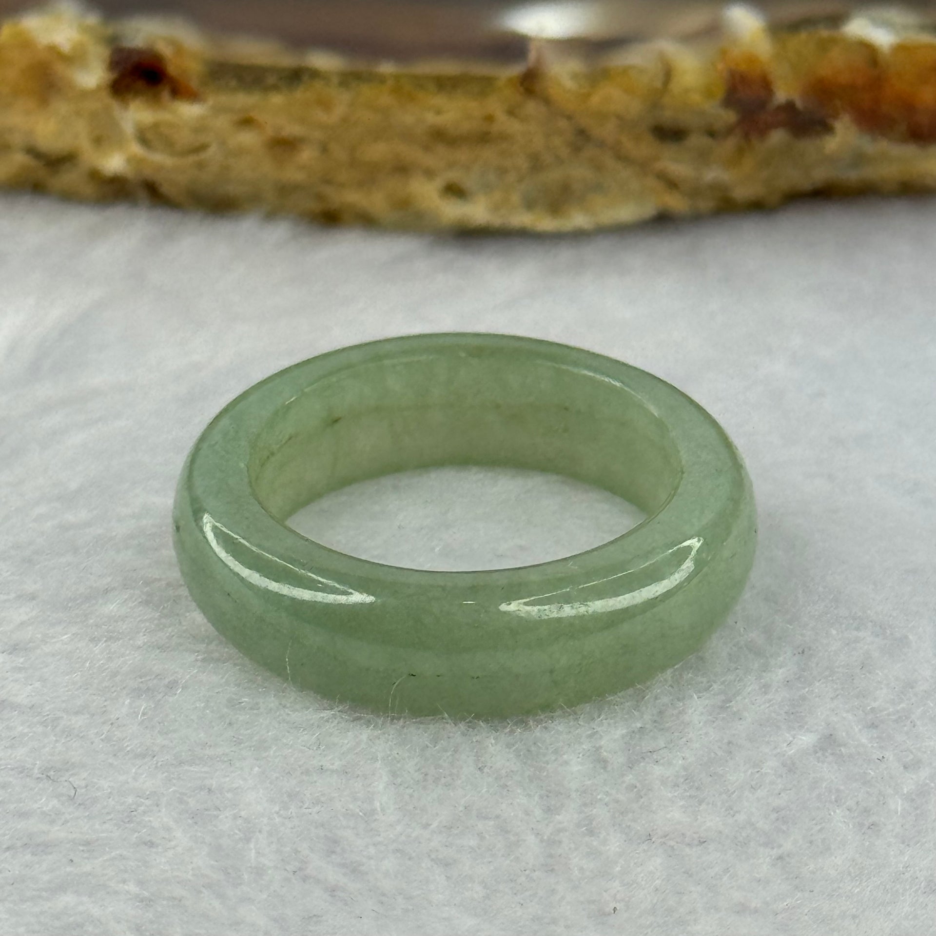 Type A Medium Green Jadeite Ring 3.64g 6.1 by 3.5mm US7/HK15.5 (External Line) - Huangs Jadeite and Jewelry Pte Ltd