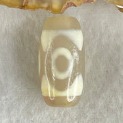 Natural Powerful Tibetan Old Oily Agate 3 Eyes Dzi Bead Heavenly Master (Tian Zhu) 三眼天诛 3.27g 20.1 by 10.4mm - Huangs Jadeite and Jewelry Pte Ltd