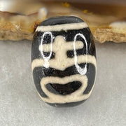 Natural Powerful Tibetan Old Oily Agate Double Nectar Vessel Dzi Bead Heavenly Master (Tian Zhu) 花蜜容器眼天珠 4.80g 18.2 by 13.2mm - Huangs Jadeite and Jewelry Pte Ltd