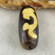 Natural Powerful Tibetan Old Oily Agate Green Tara Dzi Bead Heavenly Master (Tian Zhu) 绿度母天珠 5.76g 27.8 by 11.6mm - Huangs Jadeite and Jewelry Pte Ltd