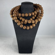 Natural India old tree sandalwood necklace 89.65g 12.1mm 111 beads 130cm - Huangs Jadeite and Jewelry Pte Ltd