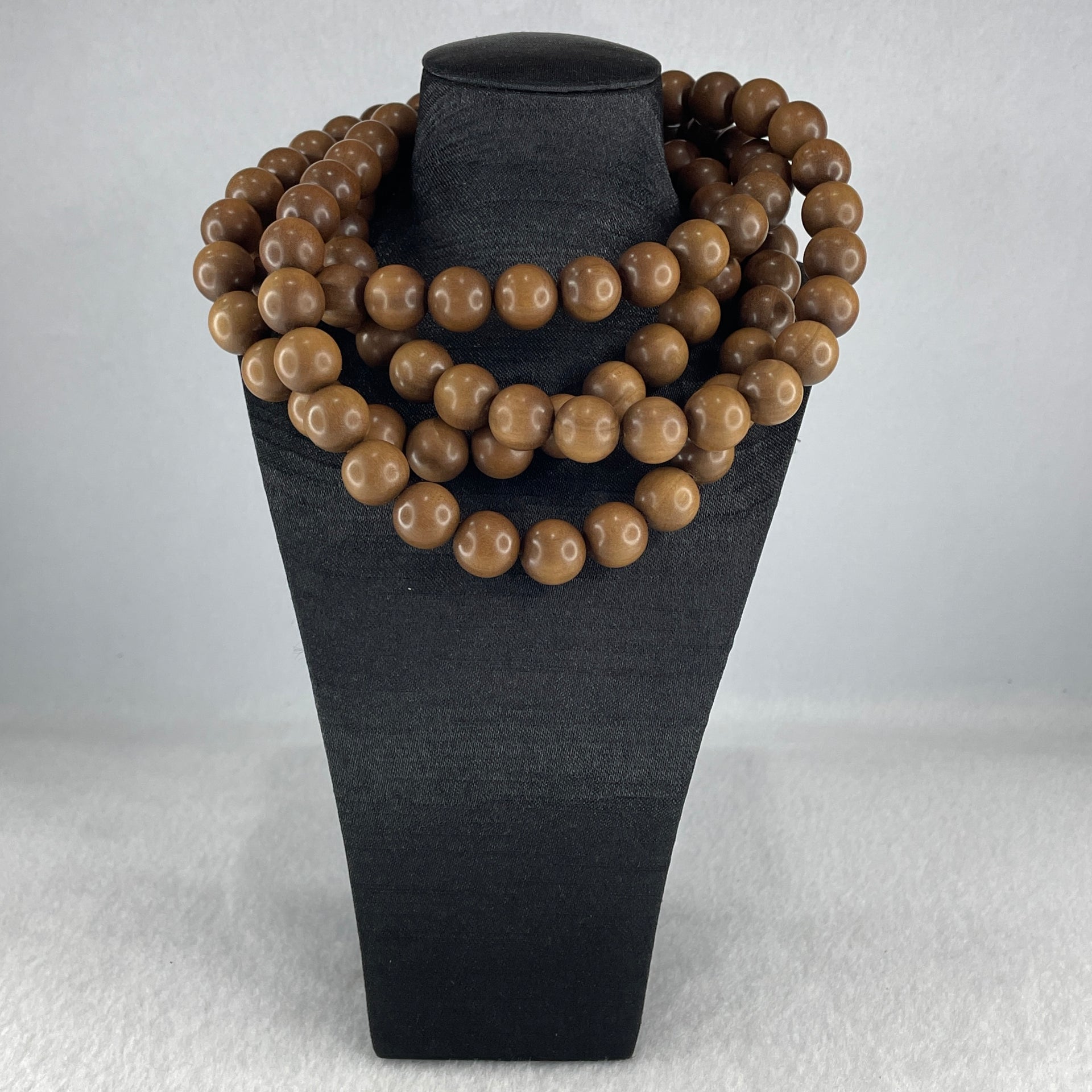 Natural India old tree sandalwood necklace 89.65g 12.1mm 111 beads 130cm - Huangs Jadeite and Jewelry Pte Ltd