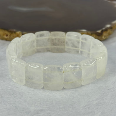 Natural Clear Quartz Bracelet 44.47g 17.5cm 17.7 by 12.6 by 6.3mm 16 pcs - Huangs Jadeite and Jewelry Pte Ltd