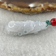 Natural Type A Faint Lavender with Blue Spot Jadeite Cabbage Pendant | Hundred Wealth & Abundance Talisman (8.94g | 33.5 x 12.9 x 12.0mm) - Huangs Jadeite and Jewelry Pte Ltd