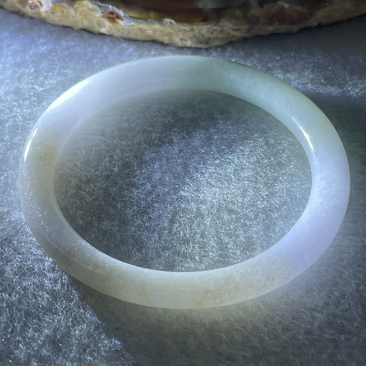 Natural Type A Lavender, Green & Yellow Jadeite Baby Bangle | (14.21g 5.9x6.3mm | Very Very Slight Internal Line | Blessed Protection, Vitality & Royal Fortune) - Huangs Jadeite and Jewelry Pte Ltd