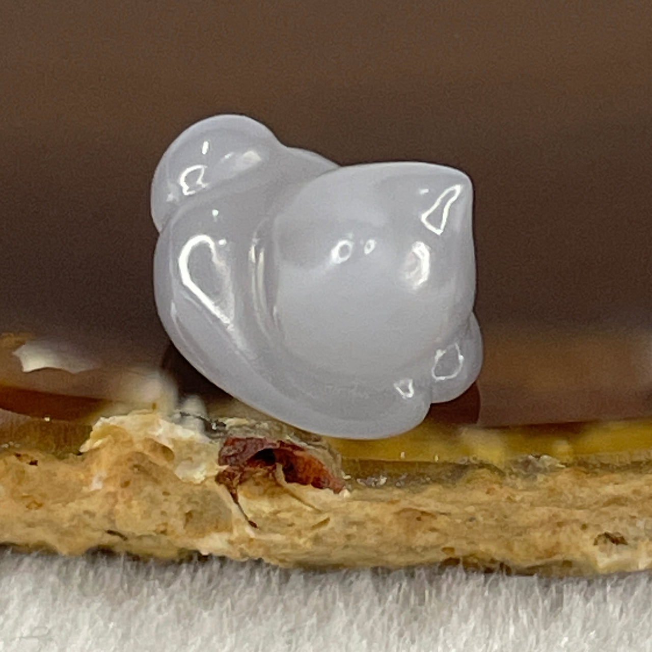 Certified Natural Grey Nephrite Cat Charm for Pendant or Bracelet 2.19g 14.5 by 10.3 by 9.5mm