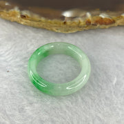 Type A Green with Spicy Green Piao Hua Jadeite Ring 3.50g 5.5 by 3.6 mm US 8.25 / HK 18 (Slight Internal Line) - Huangs Jadeite and Jewelry Pte Ltd