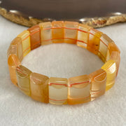 Good Grade Natural Orange Ferruginous Quartz Shou Pai Bracelet 53.55g 18cm 18.6 by 11.4mm 19 Pieces - Huangs Jadeite and Jewelry Pte Ltd