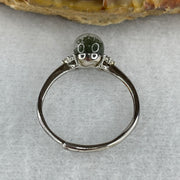 Good Grade Natural Green Phantom Quartz Ring in S925 Sliver 1.46g 6.6mm (Adjustable Size) - Huangs Jadeite and Jewelry Pte Ltd