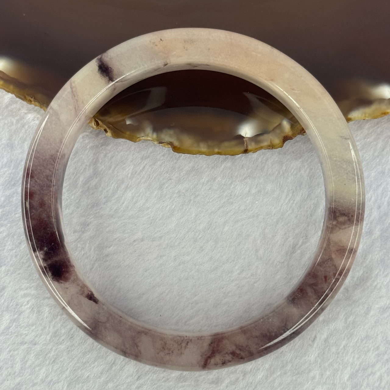 Purple with Dark Purple Piao Hua Quartzite Jade Bracelet Internal Diameter 天然水沫玉手镯 58.2mm 52.36g 12.8 by 9.0mm - Huangs Jadeite and Jewelry Pte Ltd