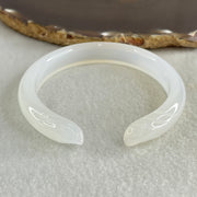 Natural White Agate Fox Bange Internal Dimeter 58.6mm 30.60g 10.9 by 8.9mm - Huangs Jadeite and Jewelry Pte Ltd
