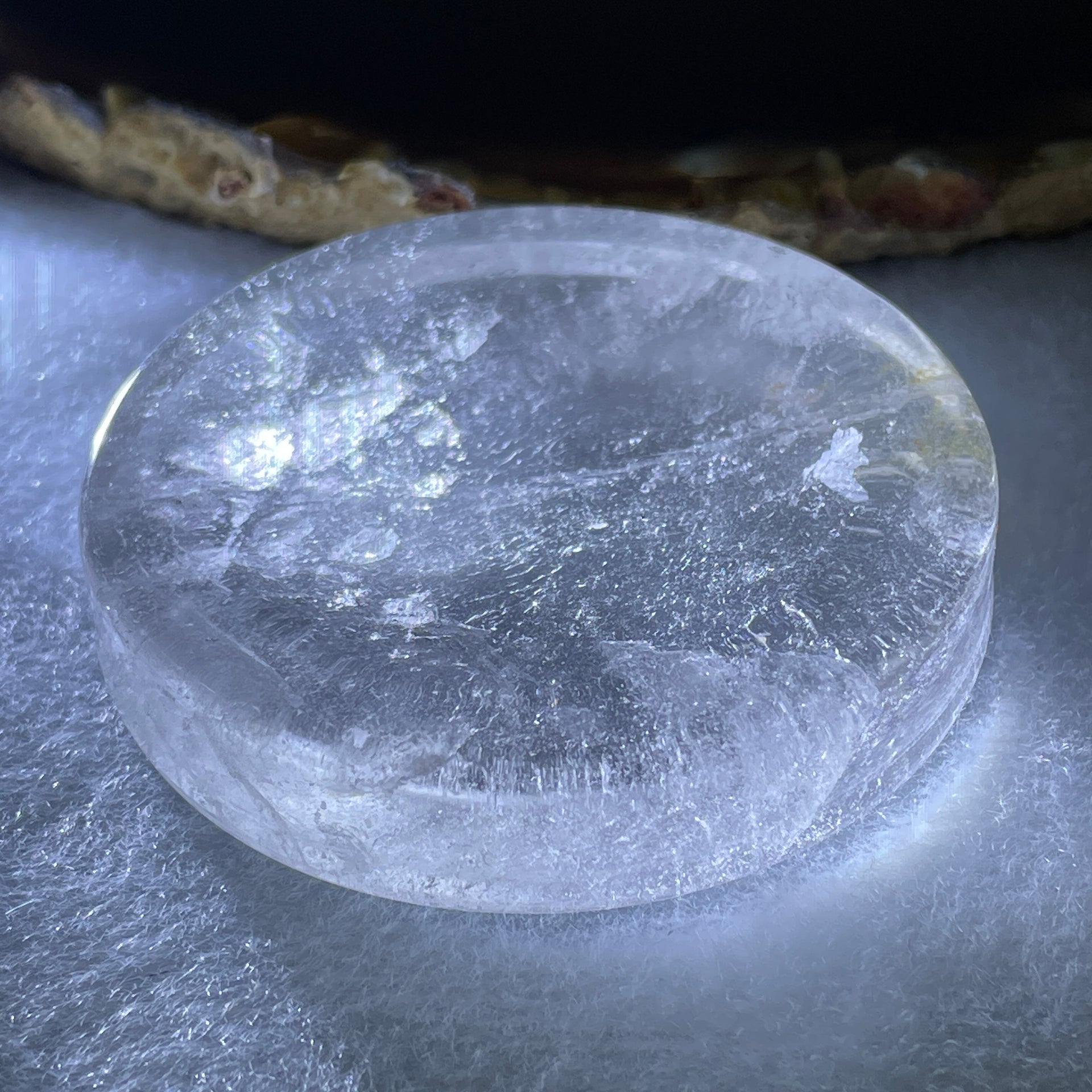 Natural Clear Quartz Plate Display 62.65g 54.7 by 11.9mm - Huangs Jadeite and Jewelry Pte Ltd