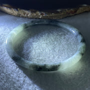 Natural Type A Wuji Grey Jadeite Bangle | 59.3mm Inner Diameter (19.10g 5.5x6.1mm | Very Slight External Rough | Yin-Yang Harmony & Spiritual Protection) - Huangs Jadeite and Jewelry Pte Ltd
