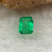 Natural Colombia Vivid Green Emerald (Beryl) Cut-Cornered Rectangular Step cut 0.40ct 5.2 by 3.5 by 2.4mm - Huangs Jadeite and Jewelry Pte Ltd