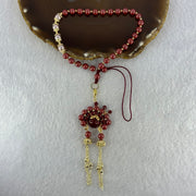 Natural Red Cinnabar Beads Princess Handphone Charm 25.90g 12.2mm - Huangs Jadeite and Jewelry Pte Ltd