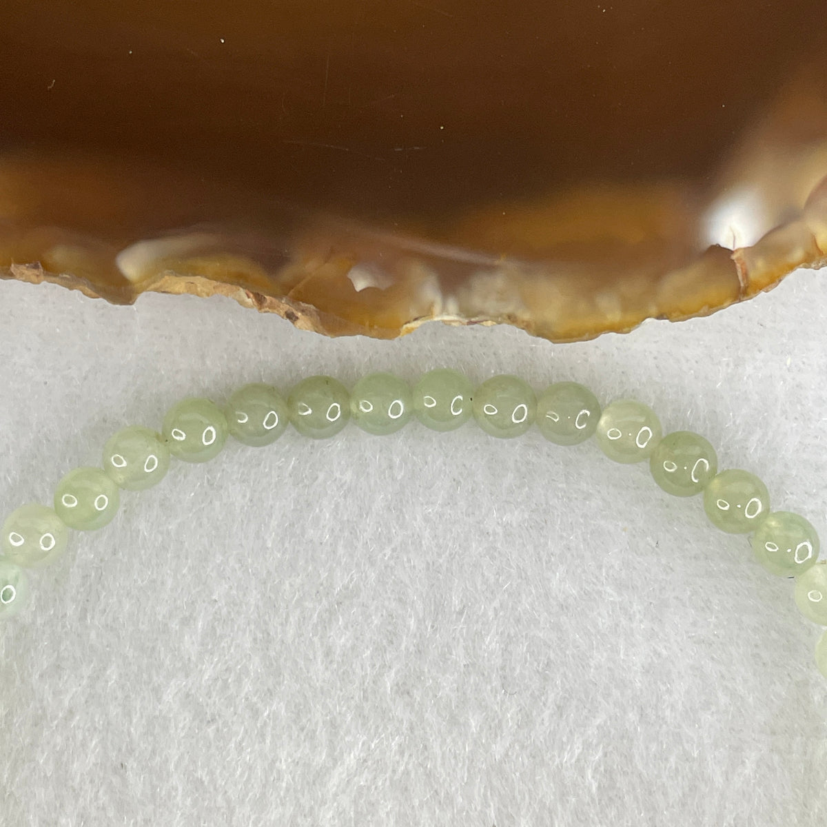 Natural Type A Semi-Icy Imperial Green Jadeite Beads Bracelet | (8.85g | 18cm | 4.9mm | 42 Beads | Heart Chakra Radiance, Steady Wealth "Zheng Cai" Anchor & Feng Shui Prosperity Talisman)