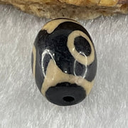 Natural Powerful Tibetan Old Oily Agate 3 Eyes Dzi Bead Heavenly Master (Tian Zhu) 三眼天诛 2.06g 13.5 by 10.0mm - Huangs Jadeite and Jewelry Pte Ltd