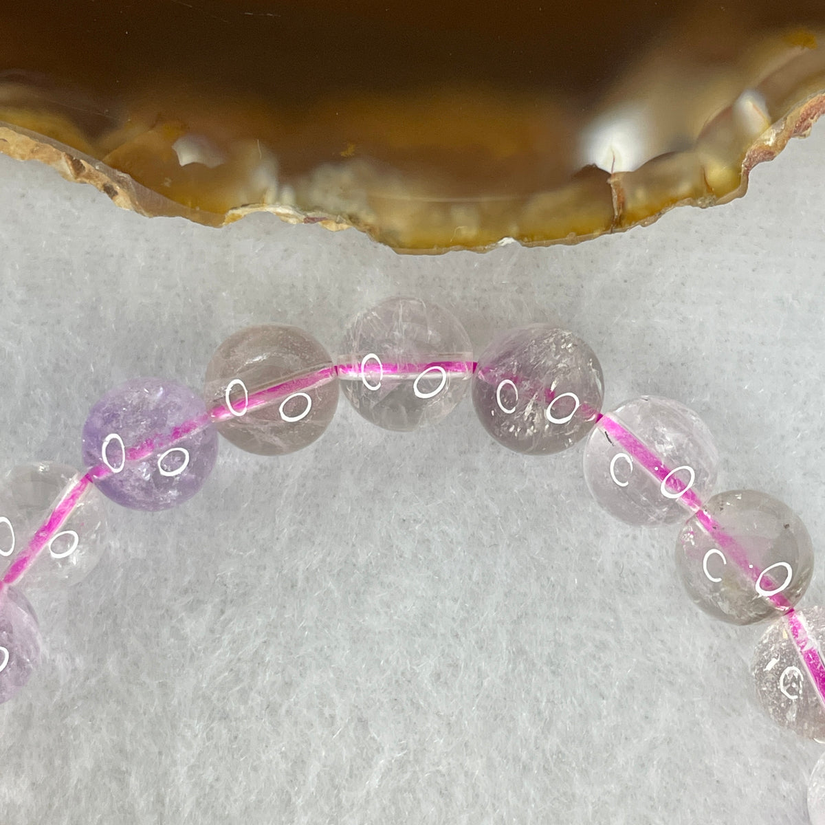 Certified Entry-Grade Natural Super 7 Crystal Beads Bracelet | Fluid Symmetrical Showcase Strand | Authentic Sacred Seven Multi-Mineral Inclusions Quartz Spiritual Catalyst & Auric Shield Bracelet (21.47g | 17cm Length | 8.9mm | 23 Beads)