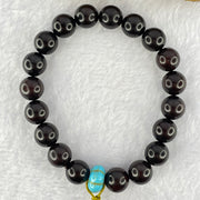 Natural Zitan Wood Beads with Turquoise Bracelet 15.30g 17cm 10.3mm 19 Beads - Huangs Jadeite and Jewelry Pte Ltd