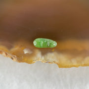 Type A Old Mine Full Green Jadeite Peapod Charm Stone For Setting 0.12g 8.8 by 3.5 by 1.5mm - Huangs Jadeite and Jewelry Pte Ltd