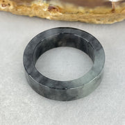 Type A Wuji Black Grey Jadeite Ring 3.70g 6.4 by 3.0mm US6.8 HK15 - Huangs Jadeite and Jewelry Pte Ltd