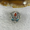 925 Sliver Pixiu with Turquoise Eyes and Red Nan Hong Agate Bracelet Charm 7.50g 16.5 by 16.7 by 12.0 mm - Huangs Jadeite and Jewelry Pte Ltd
