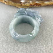 Type A Lavender with Blueish Green Patches Jadeite Pixiu Ring 17.40g 12.4 by 13.7mm US9.8 HK22 (Close to Perfect) - Huangs Jadeite and Jewelry Pte Ltd