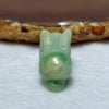 Type A Green with Spicy Piao Hua Jadeite Rabbit Charm 17.05g 36.0 by 14.2 by 17.6mm - Huangs Jadeite and Jewelry Pte Ltd