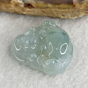 Certified Natural Type A Jelly Light Green with Green Piao Hua Jadeite Milo Laughing Buddha 6.33g 23.7 by 25.8 by 7.2mm - Huangs Jadeite and Jewelry Pte Ltd