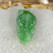 Type A Full Green Jadeite Pixiu Pendant Charm 6.42g 25.4 by 14.4 by 10.1mm - Huangs Jadeite and Jewelry Pte Ltd