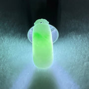 Type A Faint Lavender Green with Apple Green Vein Jadeite Melon Pendant 5.52g 31.0 by 12.4 by 7.2mm - Huangs Jadeite and Jewelry Pte Ltd