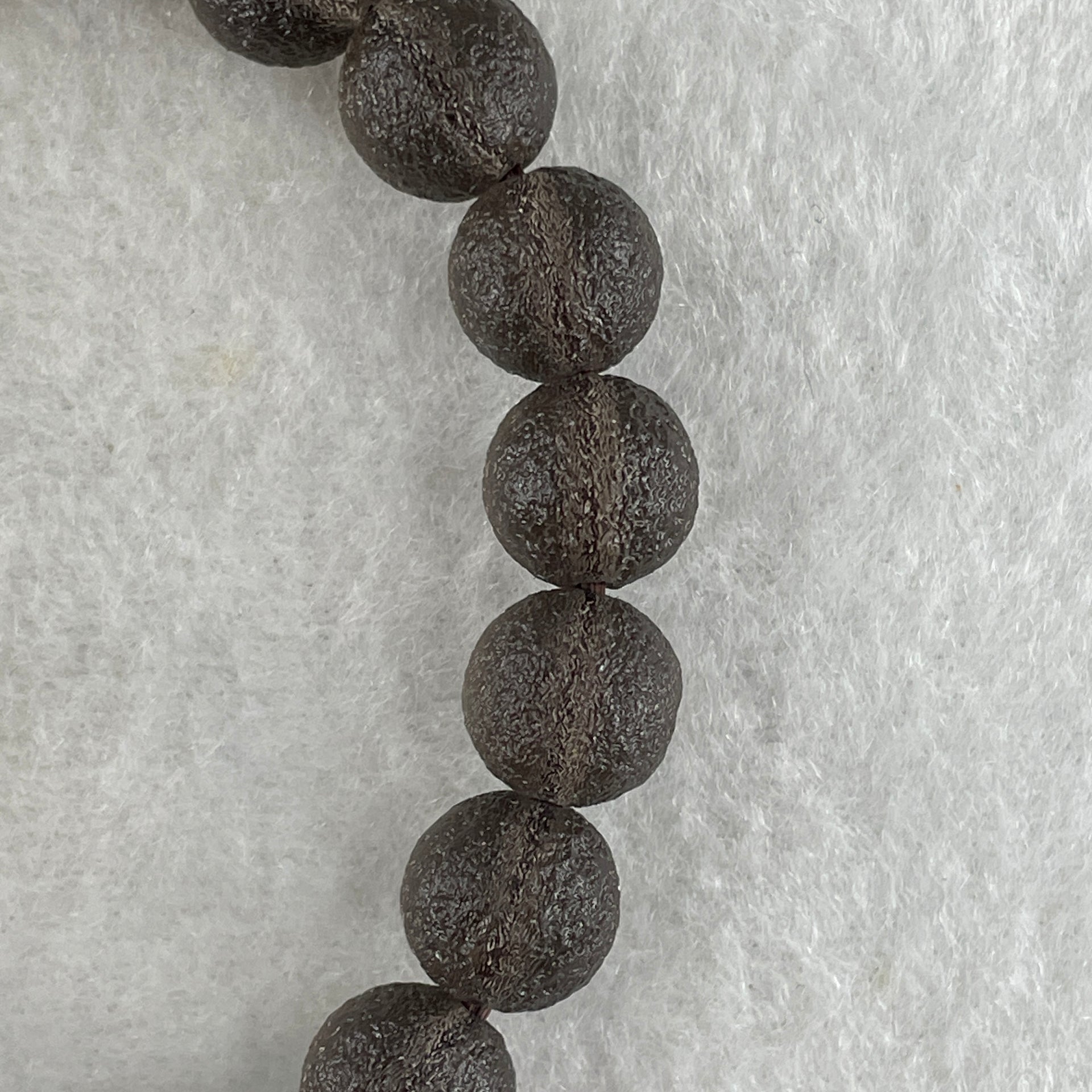 Grey Liuli Beads Bracelet 20.93g 16cm 9.6mm 21Beads - Huangs Jadeite and Jewelry Pte Ltd