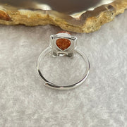 Good Grade Natural Golden Sun Stone in S925 Silver Ring (Adjustable Size) 2.17g 8.9 by 6.9 by 3.5mm - Huangs Jadeite and Jewelry Pte Ltd