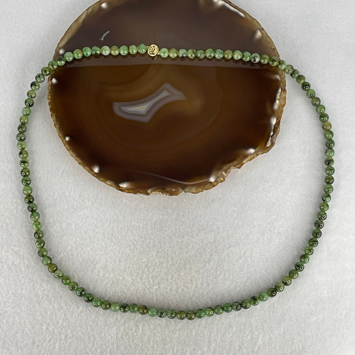 Natural Type A Green with Yellowish Green Jadeite Beads Necklace | 62cm Length with 102 Beads 6.5mm (45.72g | Heart & Solar Plexus Chakra Harmony, Abundance & Vitality Shield)
