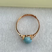 Natural Larimar in S925 Silver Rose Gold Color Ring (Adjustable Size) 2.28g 9.9 by 8.1 by 5.0mm - Huangs Jadeite and Jewelry Pte Ltd