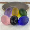 Colourful Luili Egg Set total 350.54g each about 49.2 by 32.3mm - Huangs Jadeite and Jewelry Pte Ltd