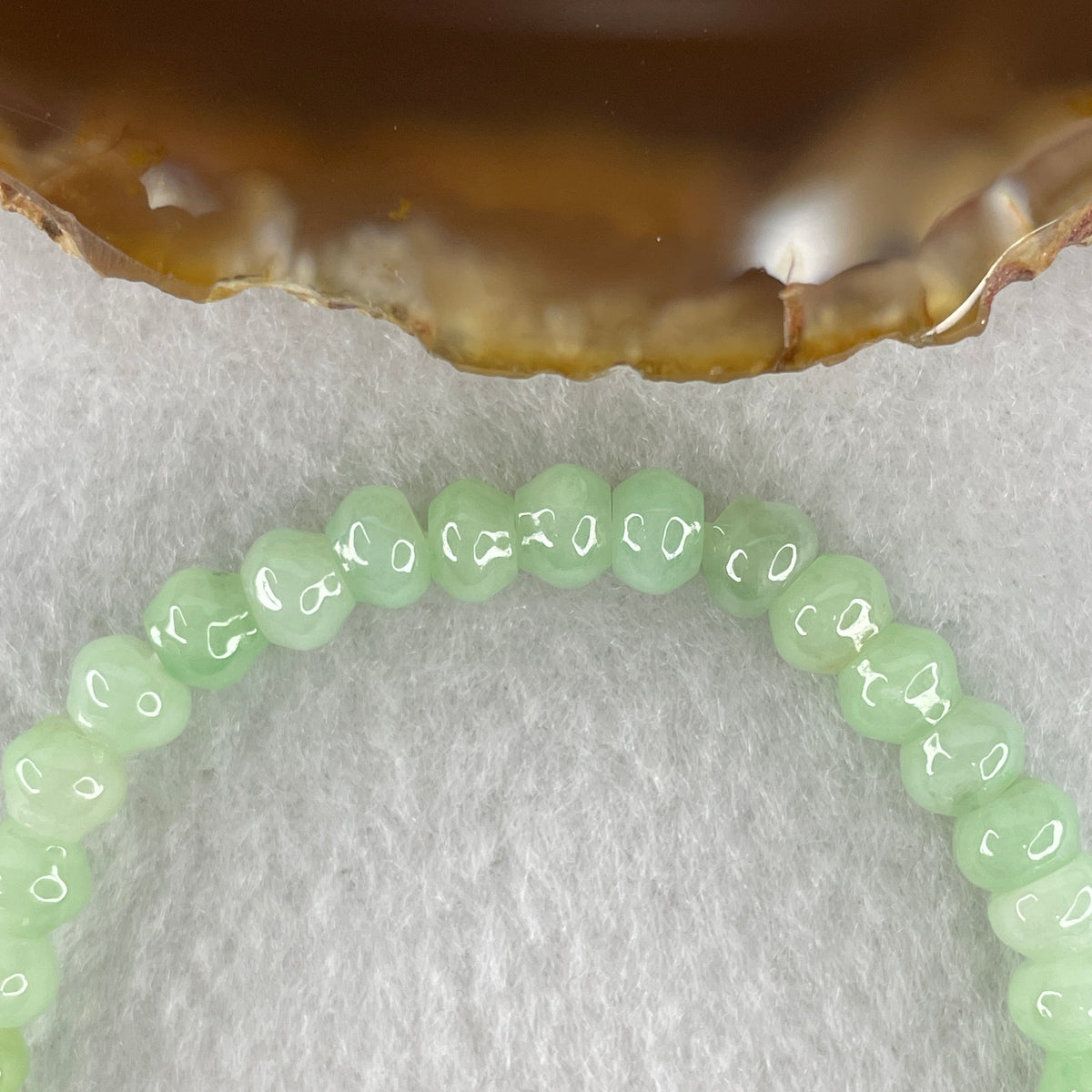 Natural Type A Green Jadeite Abacus Beads Bracelet | 15.5cm Strand of 40 Beads 5.8mm (10.87g | Strategic Wealth, Precision Prosperity & Heart Harmony)