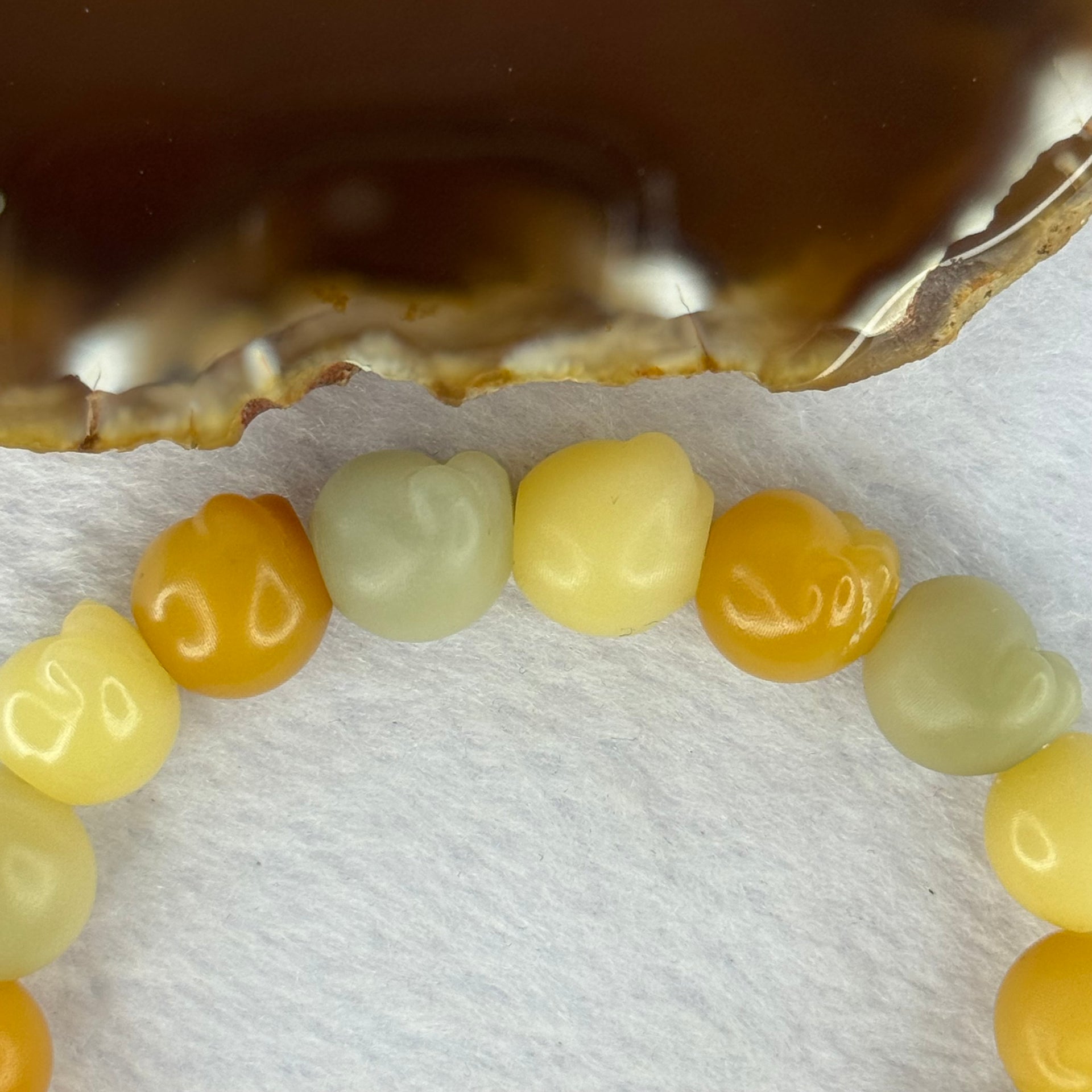 Natural Mixed Color Bodhi Beads in Paw Bracelet 21.32g 17.5cm 12.8mm 18 Beads - Huangs Jadeite and Jewelry Pte Ltd
