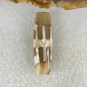 Natural Powerful Tibetan Old Oily Agate Patina Guiren Tairen Human Dzi Bead Totem Amulet Heavenly Master (Tian Zhu) 贵人天诛 8.66g 38.7 by 11.9mm - Huangs Jadeite and Jewelry Pte Ltd