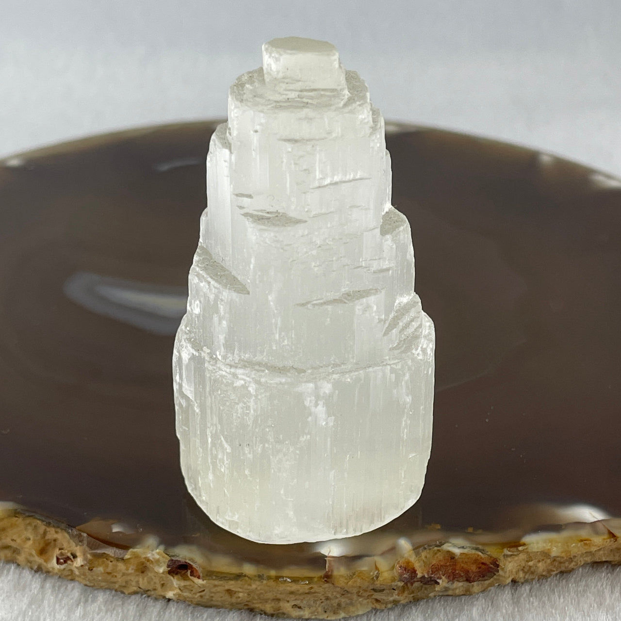 Natural Selenite Tower Display 62.72g 59.5 by 32.0 by 30.5mm