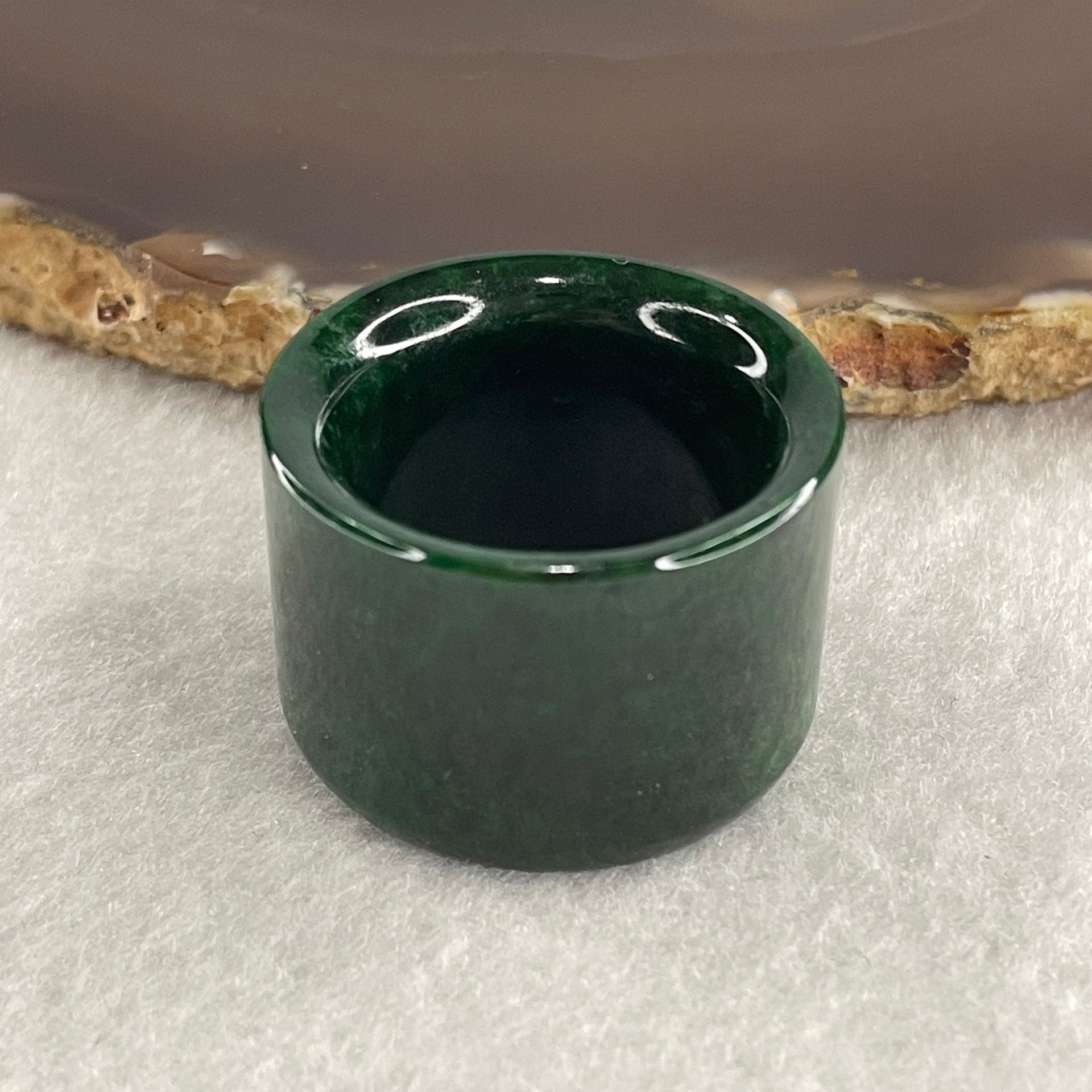 Certified Rare Type A Old Mine Full Spicy Green Jade Jadeite Ring 21.84g US12.75 HK 29 Thickness: 21.1 by 2.1mm Inner Diameter 22.1mm - Huangs Jadeite and Jewelry Pte Ltd