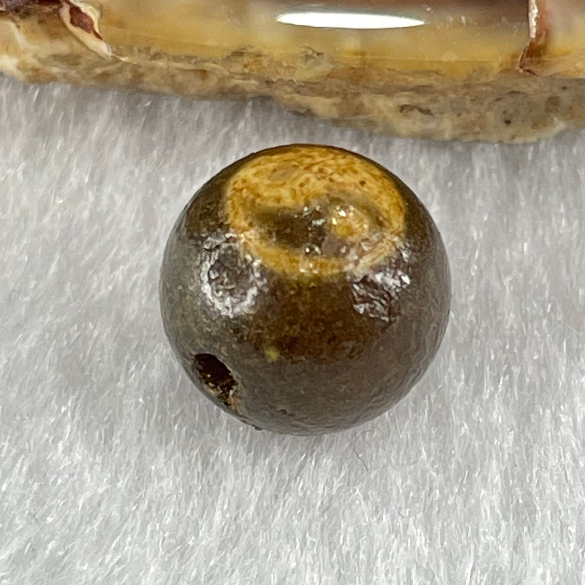 Natural Powerful Tibetan Old Oily Agate Yin Yang Bead Heavenly Master (Tian Zhu) 1.50g 10.1 by 10.5mm - Huangs Jadeite and Jewelry Pte Ltd