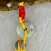 Type A Light Green Lavender Jadeite Ping An Kou Donut Charm Display 8.12g 16.6 by 6.6mm - Huangs Jadeite and Jewelry Pte Ltd