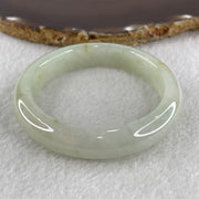 Certified Type A Light Green with Yellowish Spot Jadeite Bangle Internal Diameter 53.1mm 50.30g 12.2 by 8.1mm ( Close to Perfect ) - Huangs Jadeite and Jewelry Pte Ltd